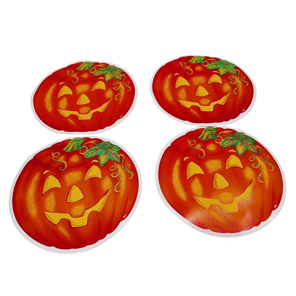 VTG NOS Vinyl Pumpkin Jack O Lantern Halloween K-Mart Kitchen Table Placemats